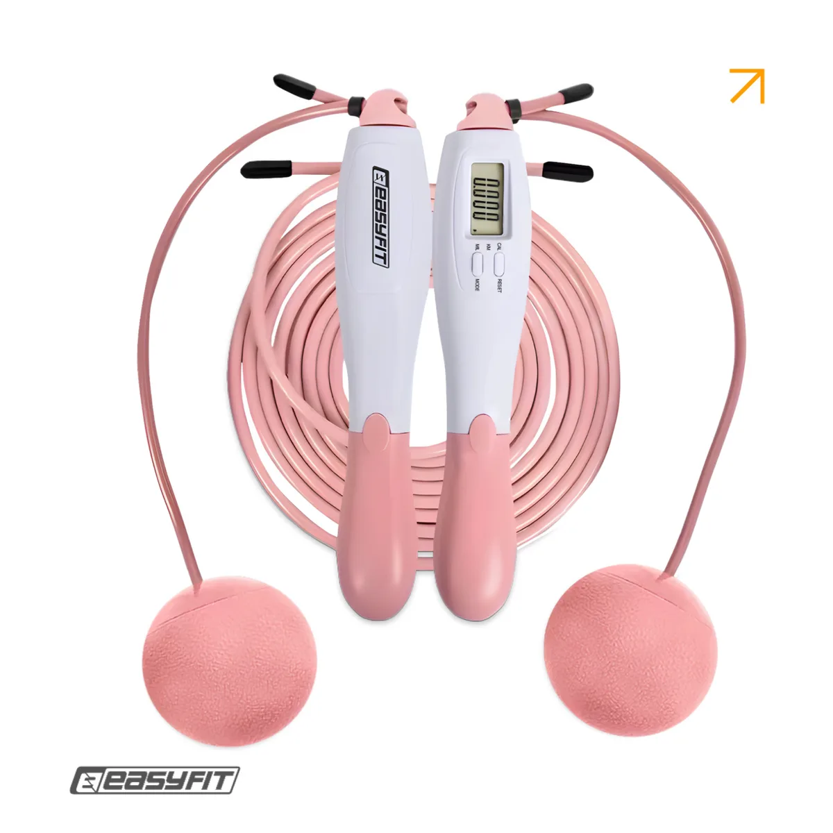 Скакалка без шнура EasyFit ABS ПВХ 2,8 м біло-рожевий