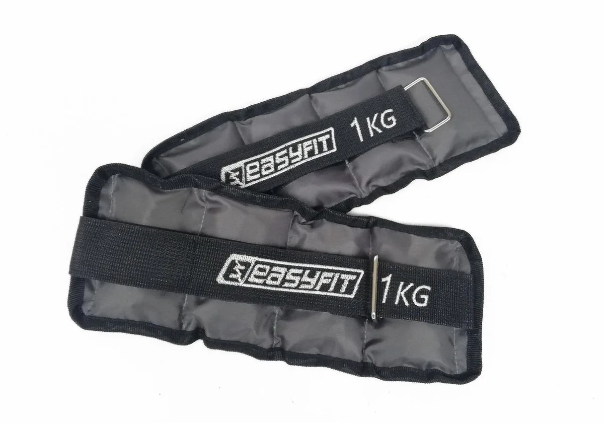 Утяжелители EasyFit Metal 1 кг сталь 29х11 см чорні