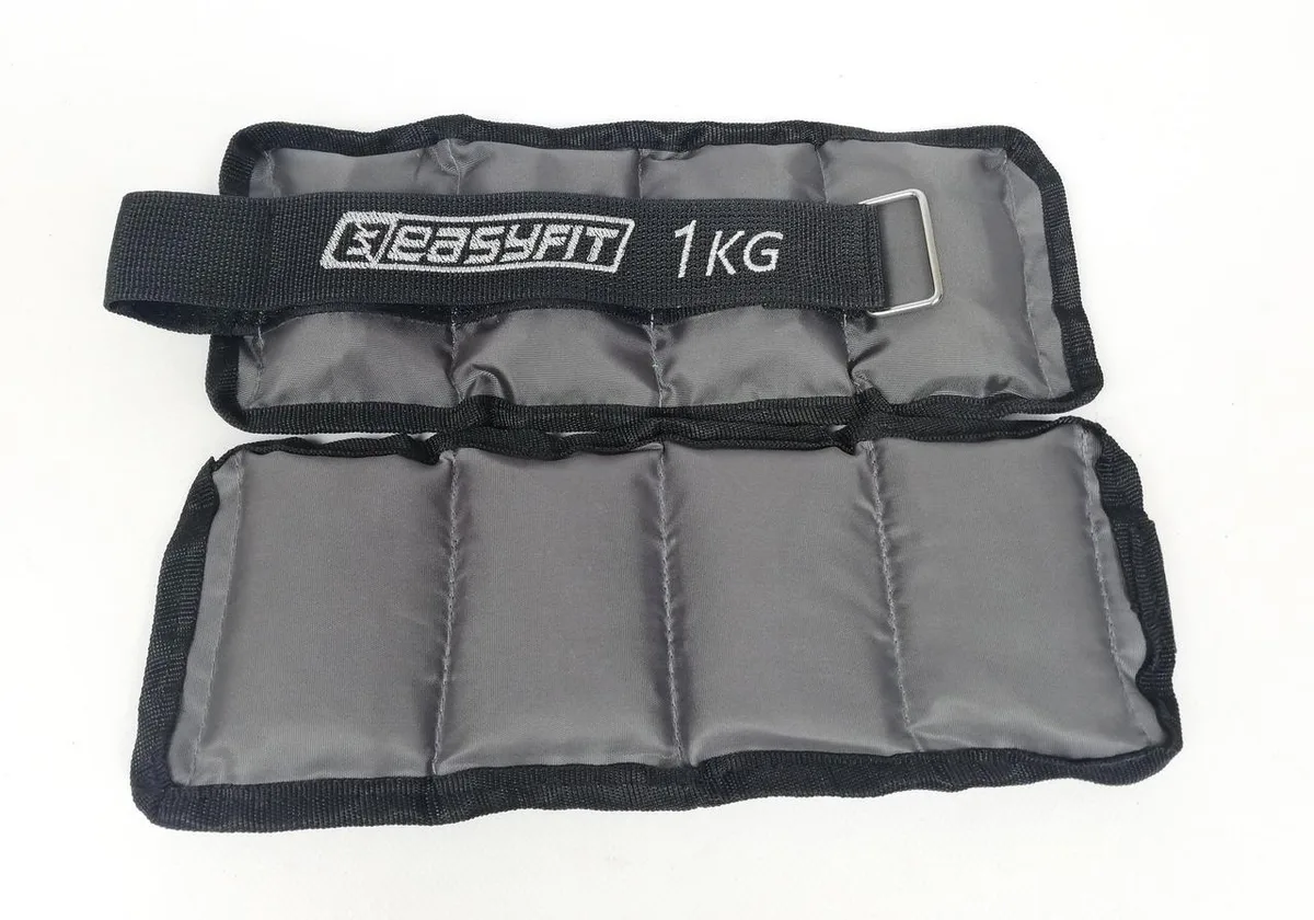 Утяжелители EasyFit Metal 1 кг сталь 29х11 см чорні