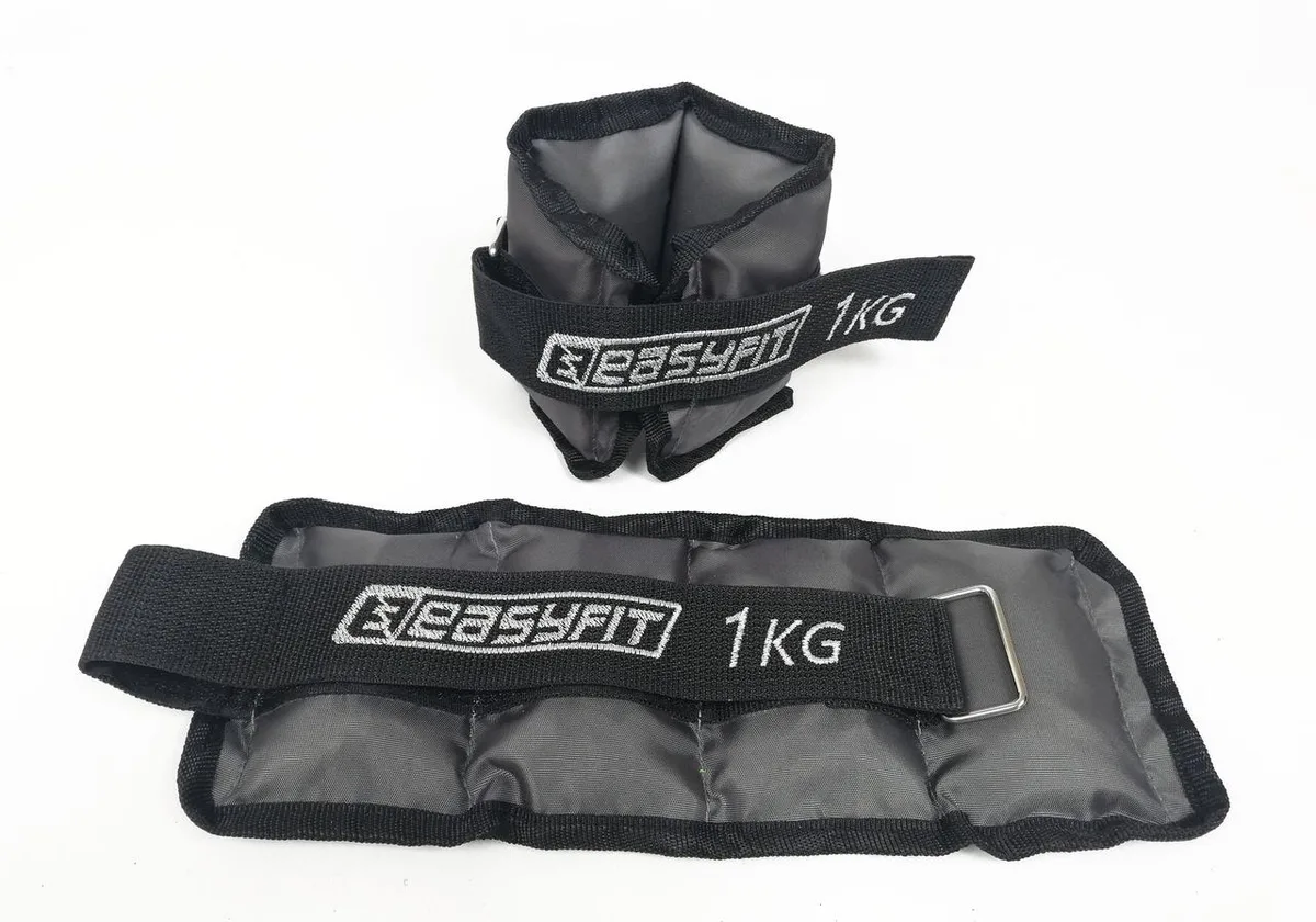 Утяжелители EasyFit Metal 1 кг сталь 29х11 см чорні