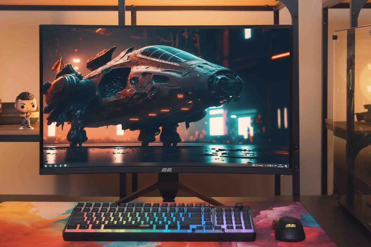 Монітор 2E GAMING 27" G2725BV HDMI, DP, VA, 2560x1440, 180Hz, 1ms, CURVED, FreeSync