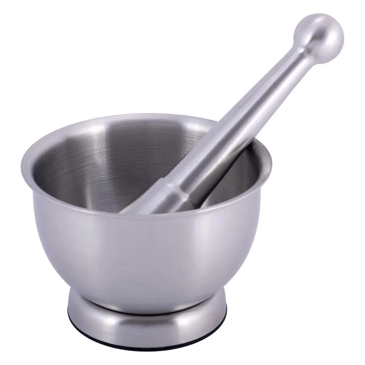 Ступа Kamille из нержавеющей стали 12,5х8,5х8 см с пестиком 18х3,8х3,8 см