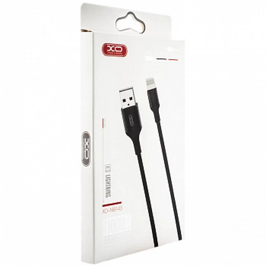 Кабель USB Type-C XO тканинний 2м чорний 2.1A