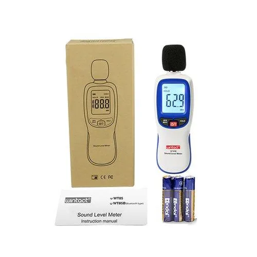 Вимірювач рівня шуму WINTACT WT85B 30-130 дБ пластик 4,5 см чорний Bluetooth