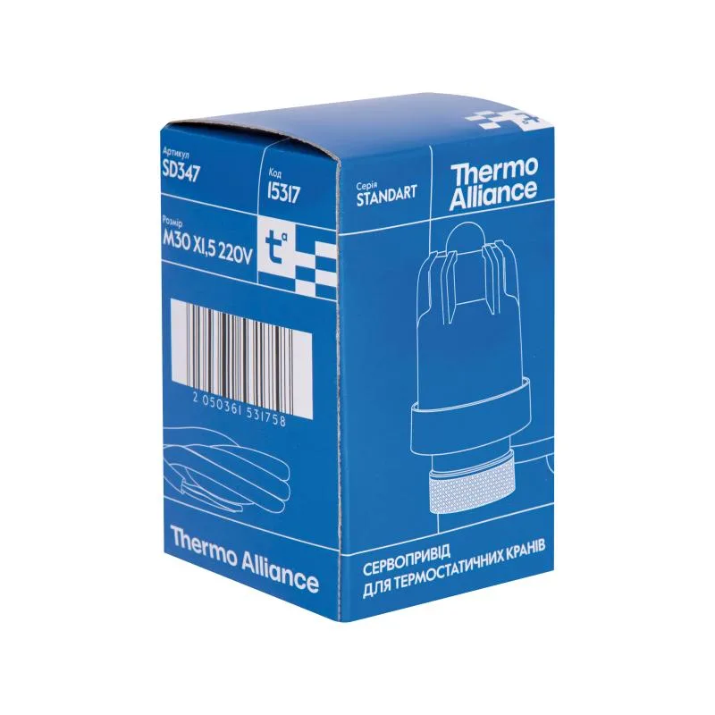 Сервопривод автоматический Thermo Alliance SD347 M30x1,5 для систем отопления 45х45х75 мм