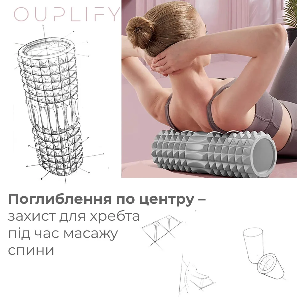 Масажний ролик Active Point EVA 33х12 см Сірий