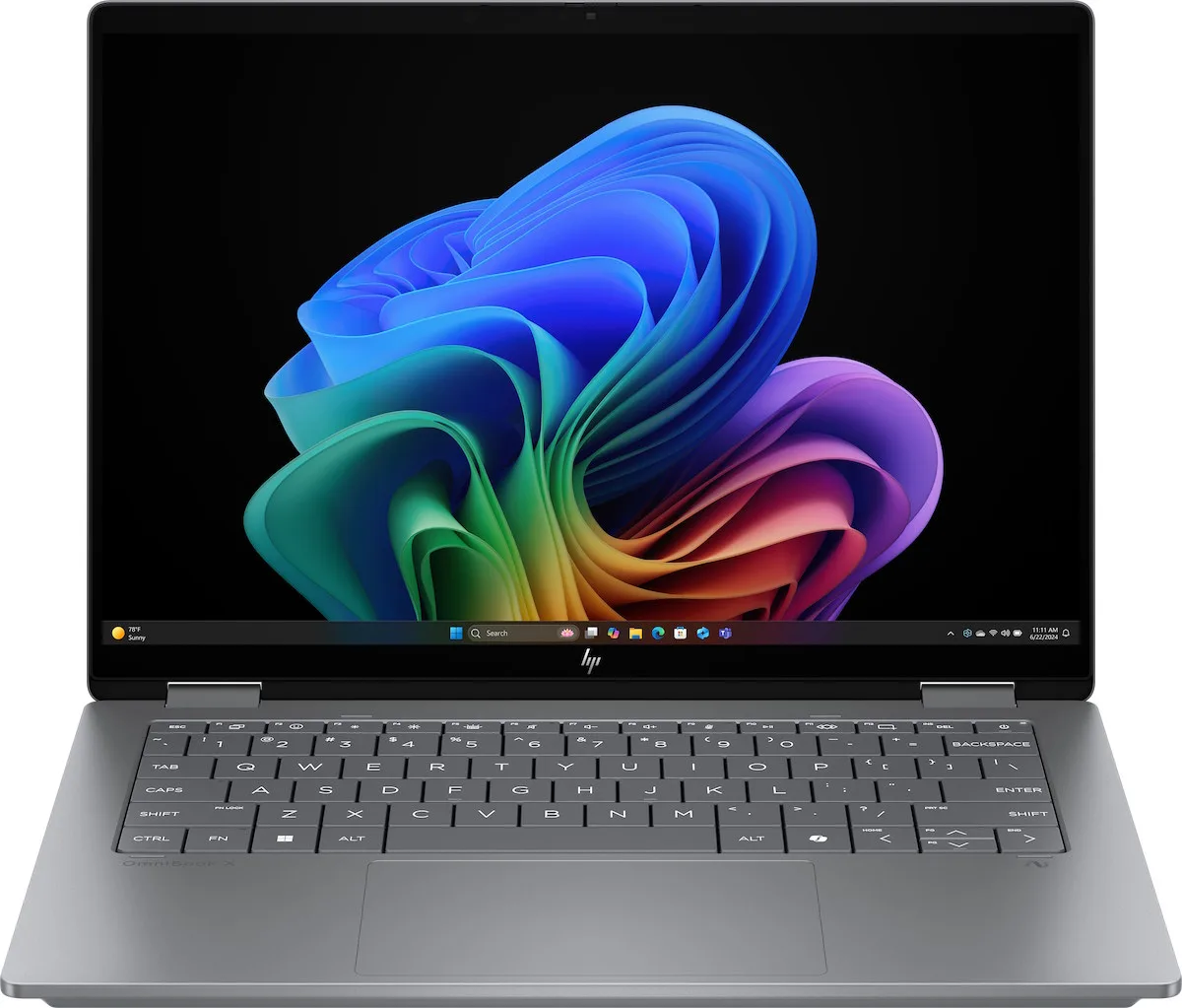 Ноутбук HP OmniBook X Flip x360 14-fk0000ua 14" 3K OLED Touch, AMD AI 7 350, 32GB, F1TB, UMA, Win11, сірий