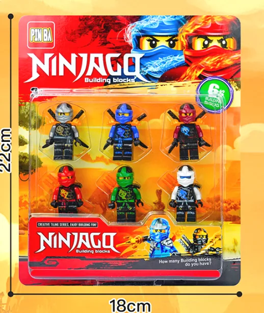 Набір фігурок LEGO Ninjago Heroes 6 шт пластик 22х18 см різні кольори