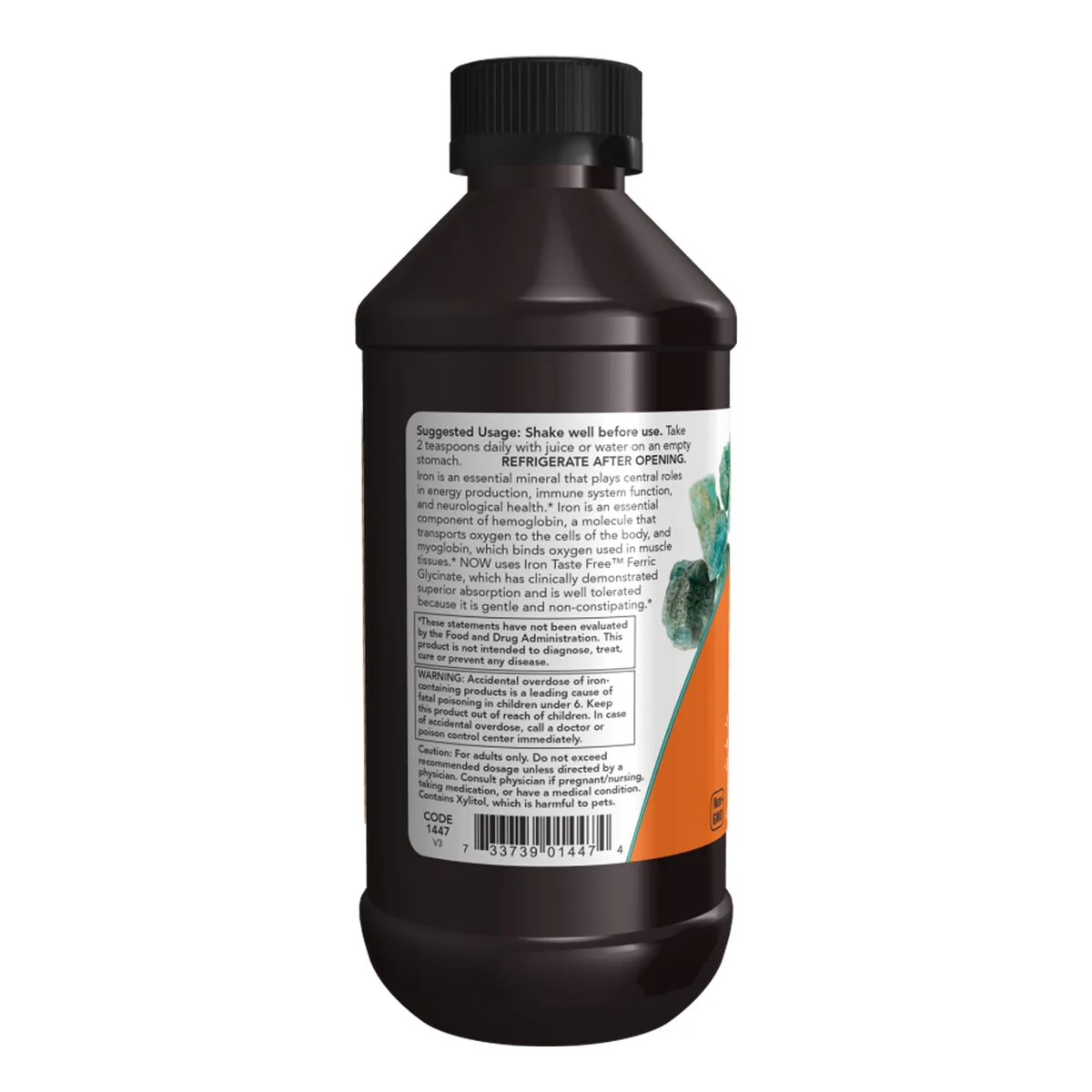 Жидкое железо Now Foods глицинат 237 мл безвкусное веганское