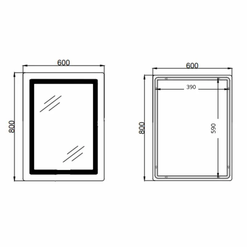 Дзеркало Qtap Cardinal CA2 600х800 LED підсвічування Touch антизапотівання алюміній/пластик