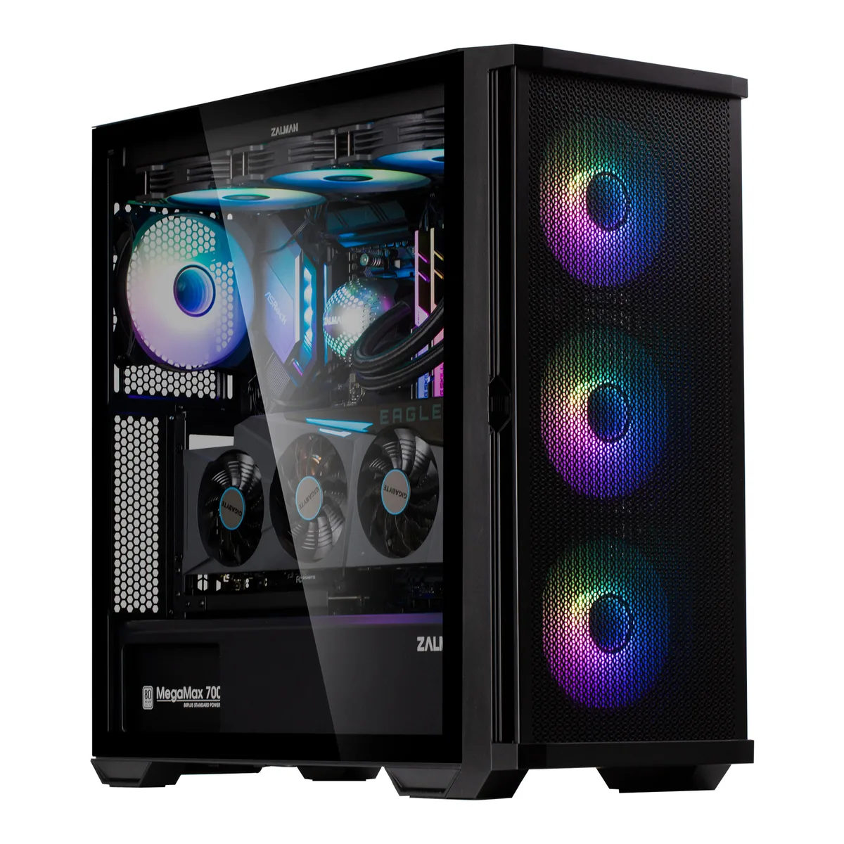 Корпус Zalman Z10 Duo без БЖ, 2xUSB3.0, 1xUSB Type-C, 4x120мм ARGB, VGA 395мм, LCS ready, TG Side Panel, EATX, чорний