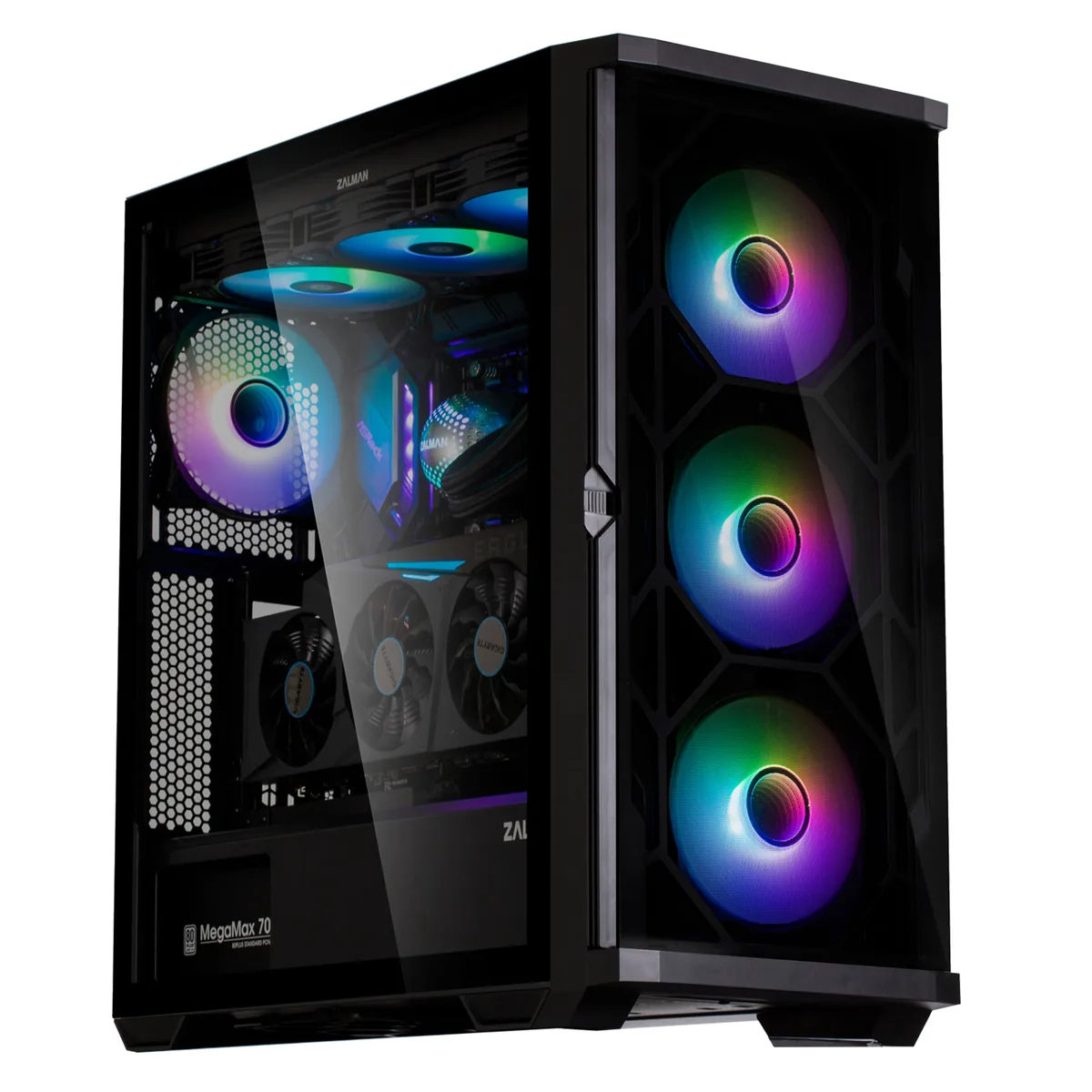 Корпус Zalman Z10 Duo без БЖ, 2xUSB3.0, 1xUSB Type-C, 4x120мм ARGB, VGA 395мм, LCS ready, TG Side Panel, EATX, чорний