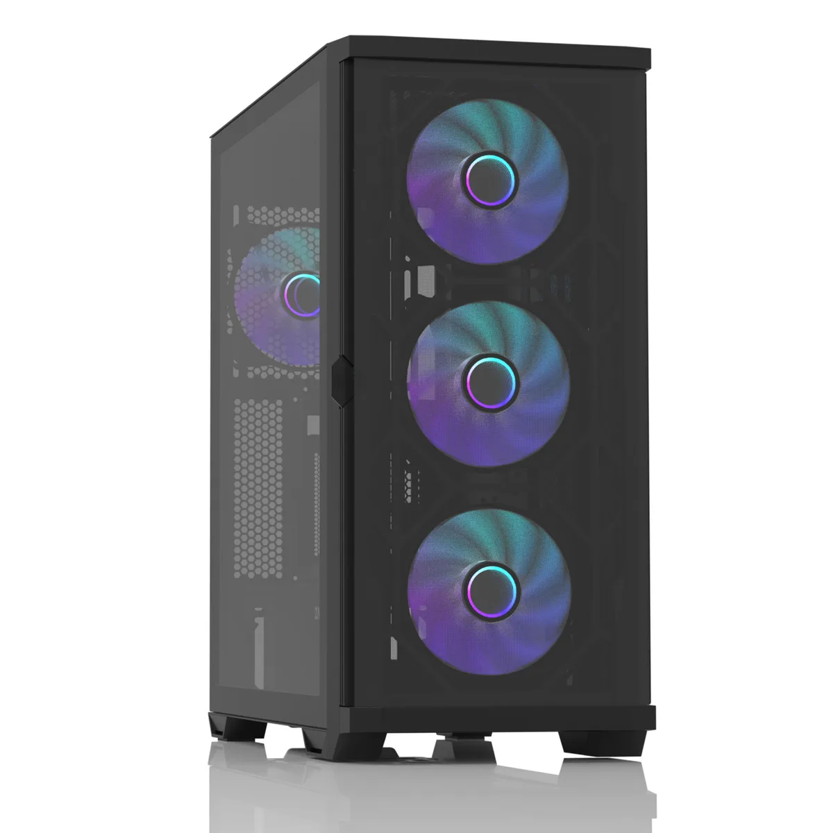 Корпус Zalman Z10 Duo без БЖ, 2xUSB3.0, 1xUSB Type-C, 4x120мм ARGB, VGA 395мм, LCS ready, TG Side Panel, EATX, чорний