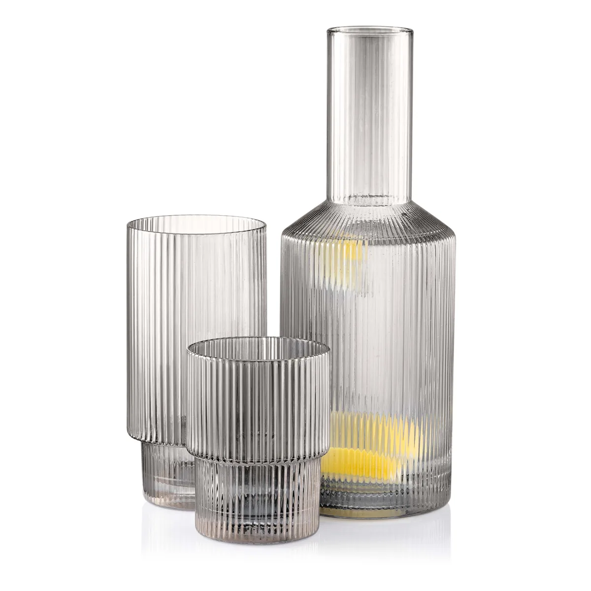 Набір високих склянок ARDESTO Graphite, 380 мл, 2 шт, скло, сірий.