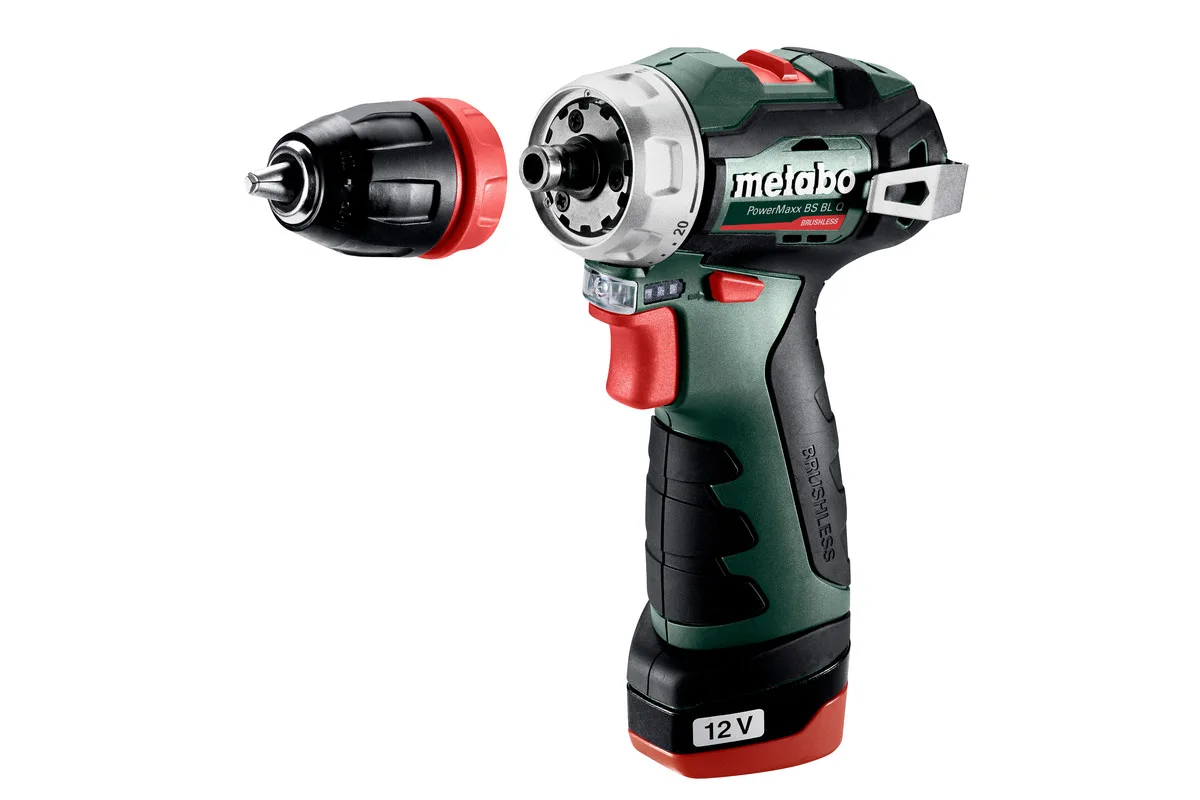 Аккумуляторная шуруповерт-дрель Metabo PowerMaxx BS BL, 12В, 2х20А·час, 20·38Нм, кейс, 0-400·0-1500 об/мин, вес 08 кг