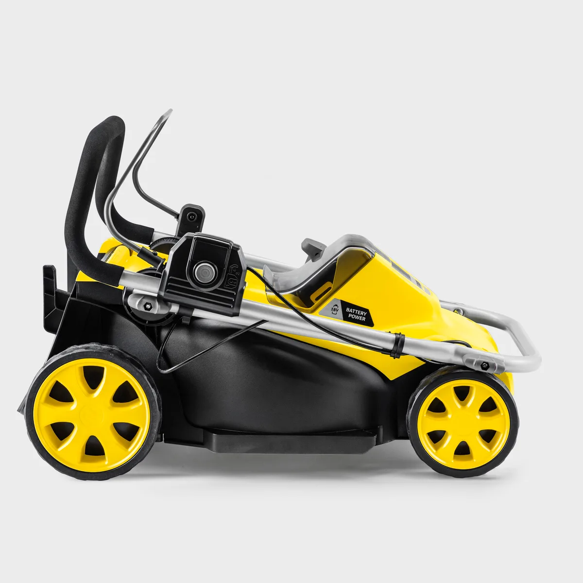 Аккумуляторная газонокосилка Karcher LMO 3-18, 18В, 34 см, высота скашивания 25-60 мм, без батареи и зарядного устройства