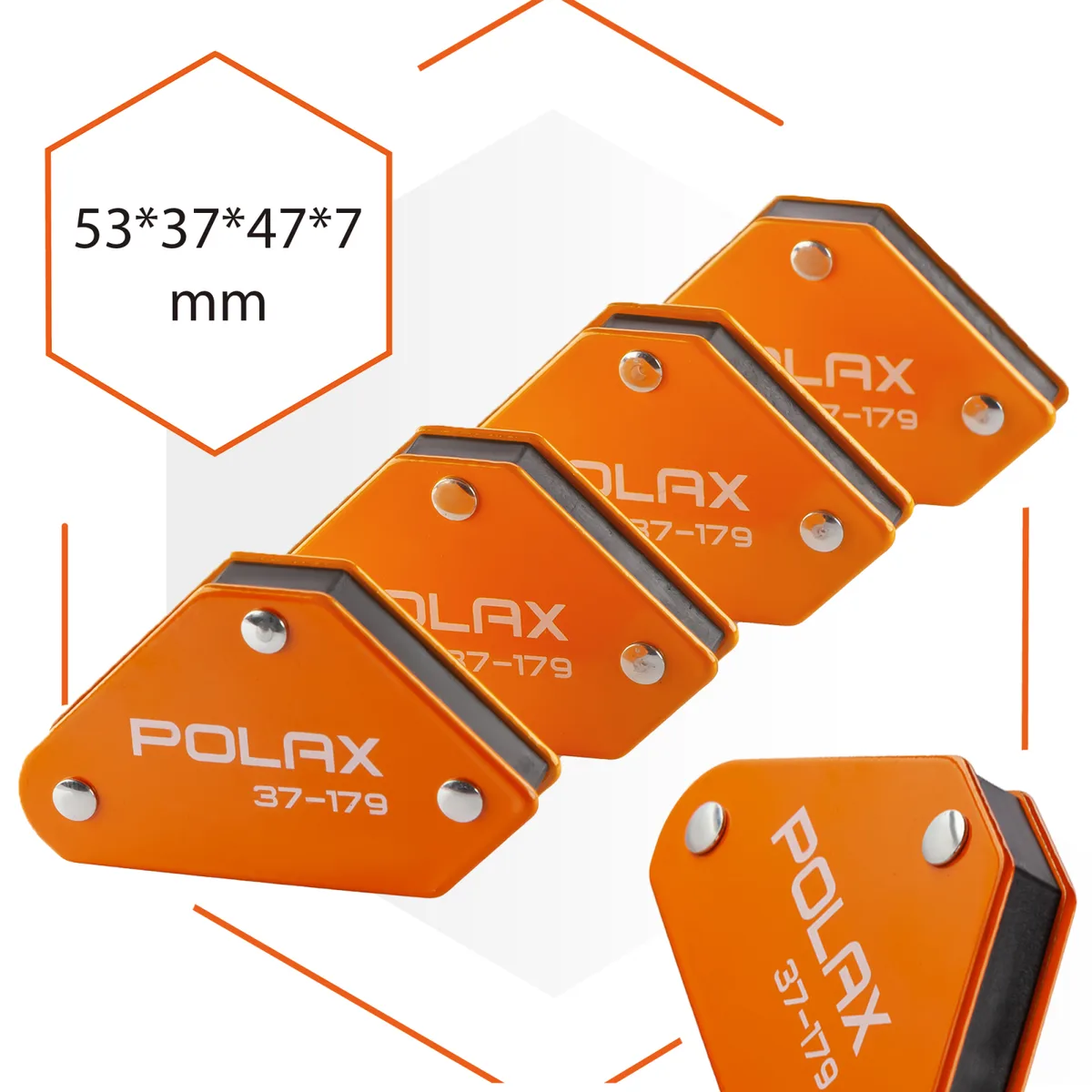 Набір магнітних тримачів для зварювання Polax Q235 сталь 53х37х47 мм Червоний 4 шт