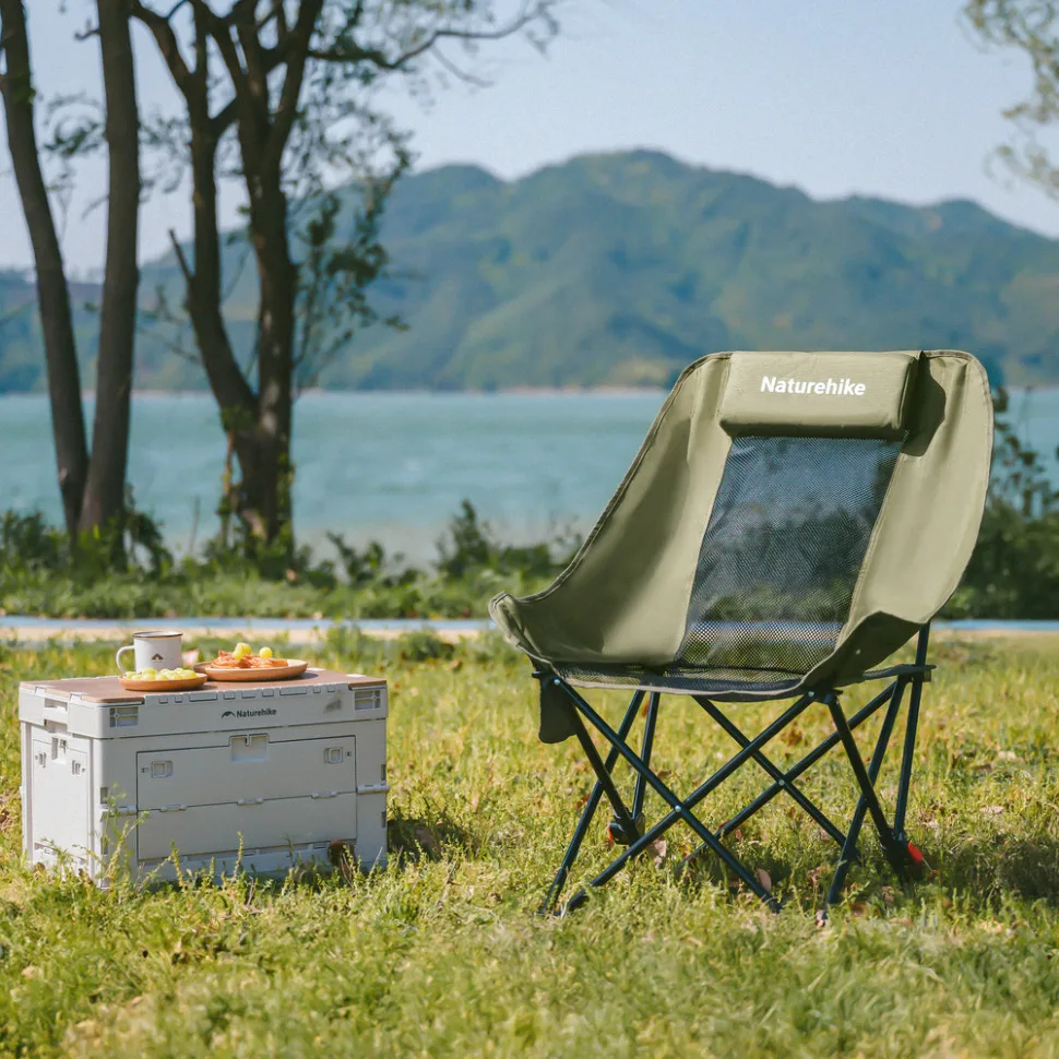 Складной стул Naturehike из углеродной стали 71х66,5х90 см оливковый.