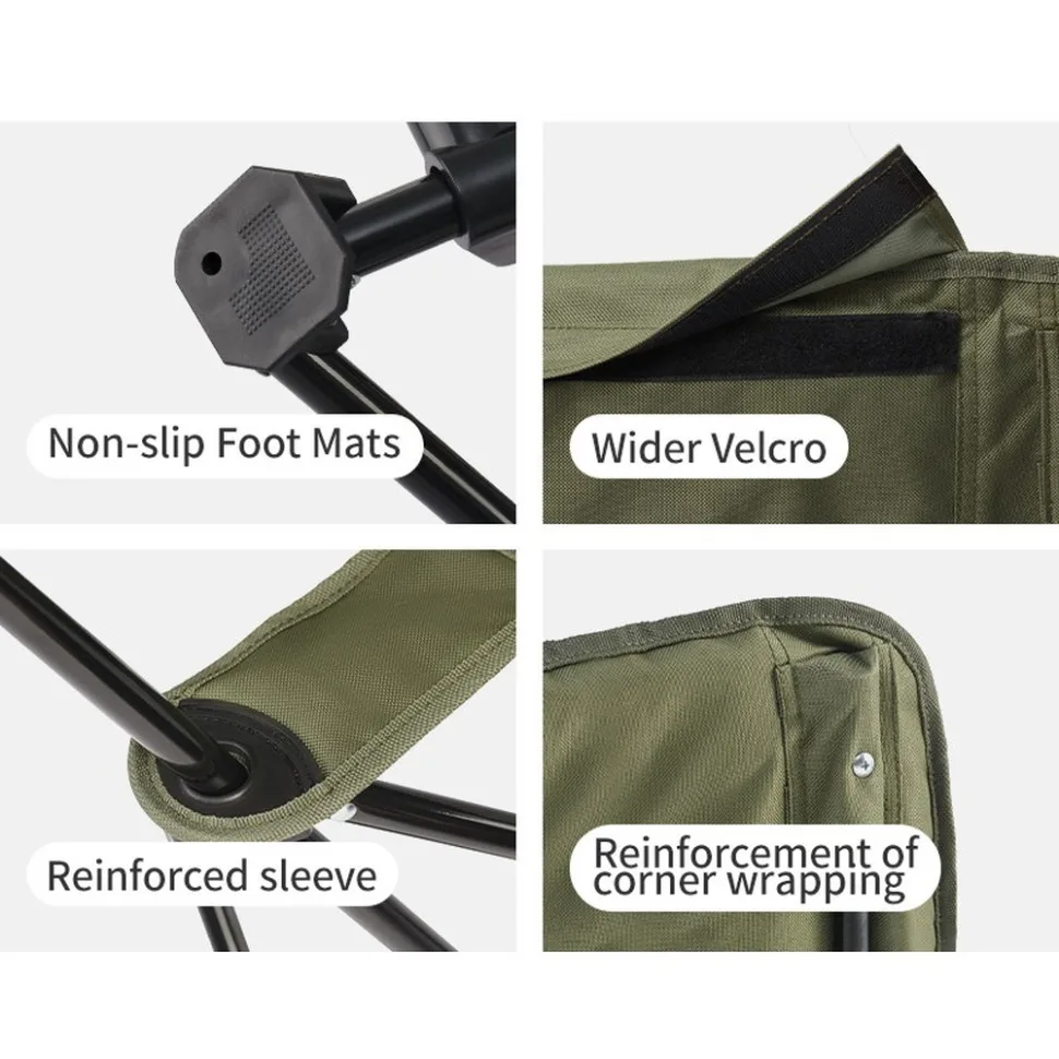 Складной стул Naturehike из углеродной стали 71х66,5х90 см оливковый.