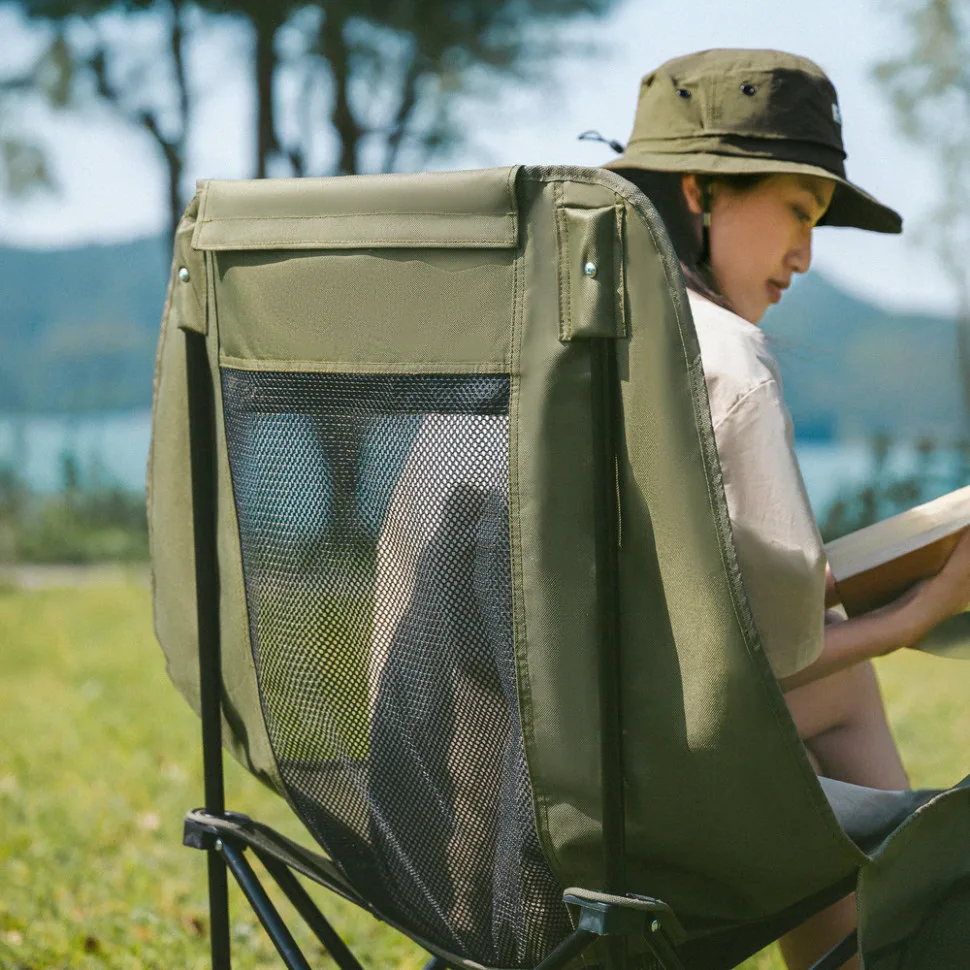 Складной стул Naturehike из углеродной стали 71х66,5х90 см оливковый.
