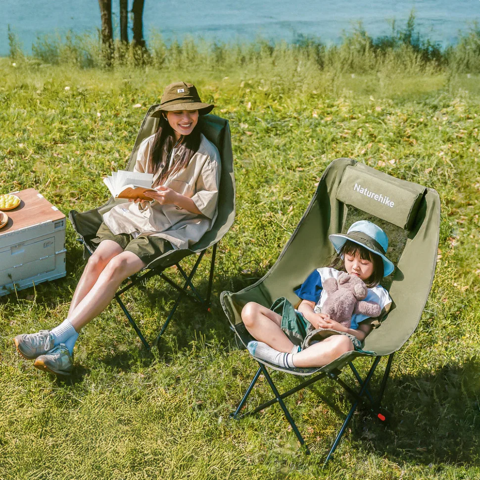 Складной стул Naturehike из углеродной стали 71х66,5х90 см оливковый.