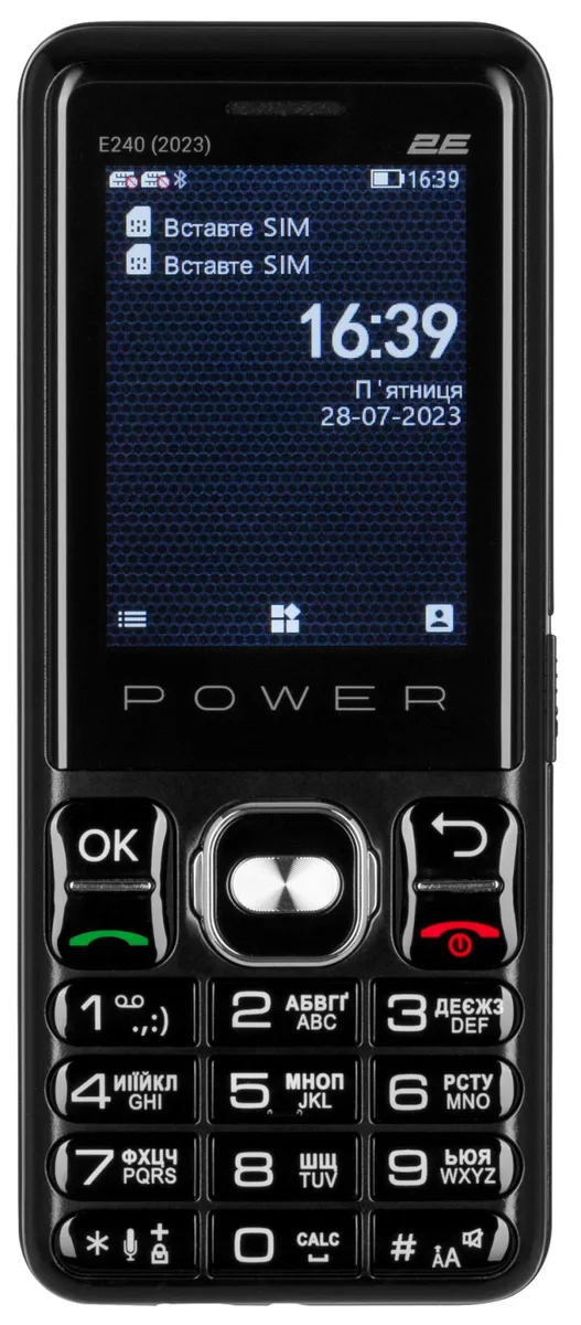 Мобільний телефон 2E E240 2023 2.4" 2SIM, 2500мА•год, чорний