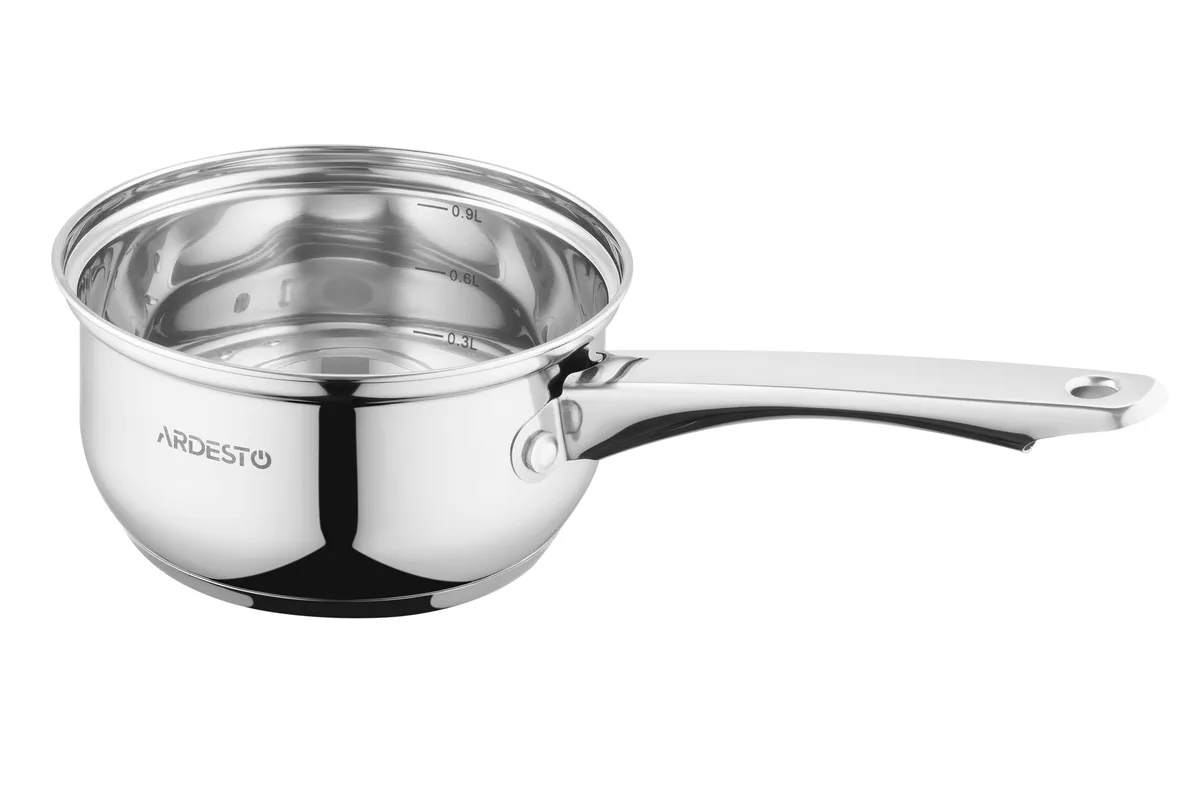 Кухонная кастрюля со стеклянной крышкой ARDESTO Gemini Gourmet Spoleto, 1л, из нержавеющей стали