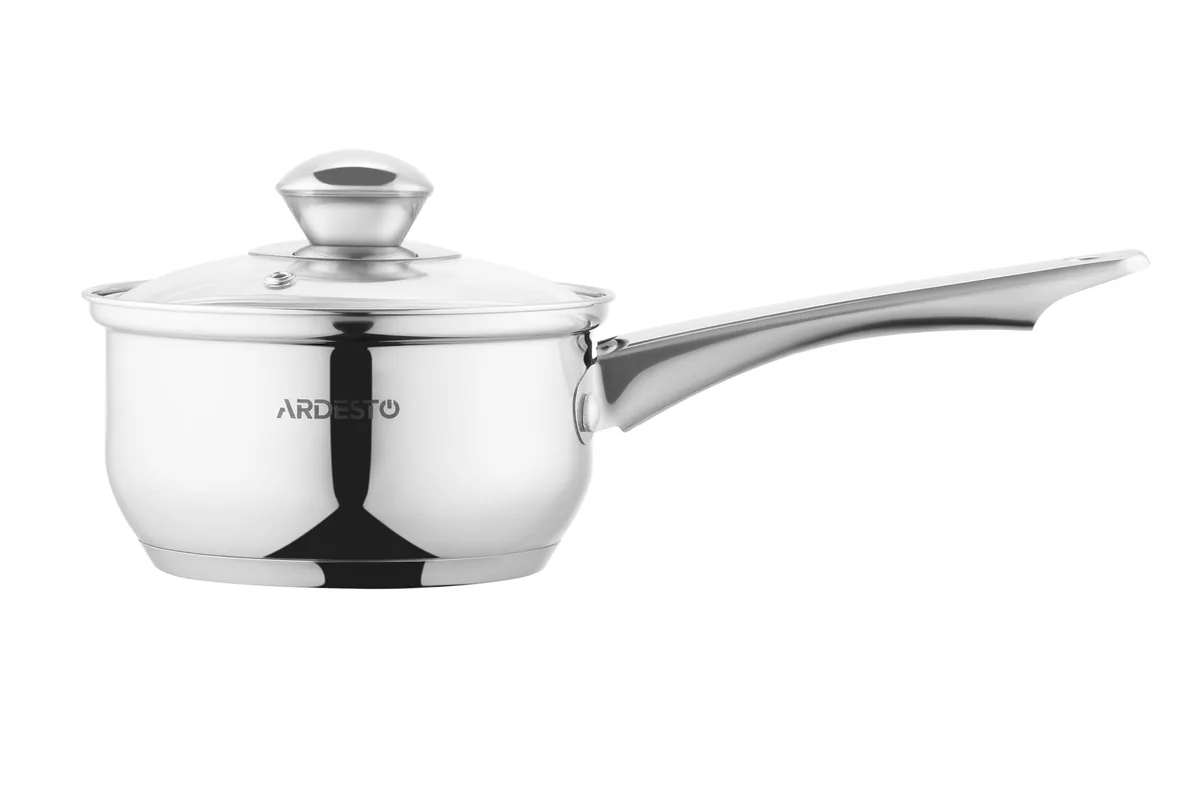 Кухонная кастрюля со стеклянной крышкой ARDESTO Gemini Gourmet Spoleto, 1л, из нержавеющей стали