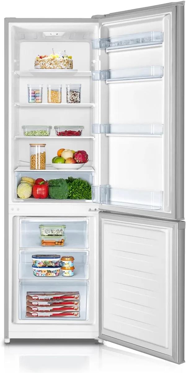 Холодильник Gorenje з нижньою морозильною камерою, габарити 180х55х56 см, 2 дверцята, об'єм холодильника 198 л, морозильника 66 л,