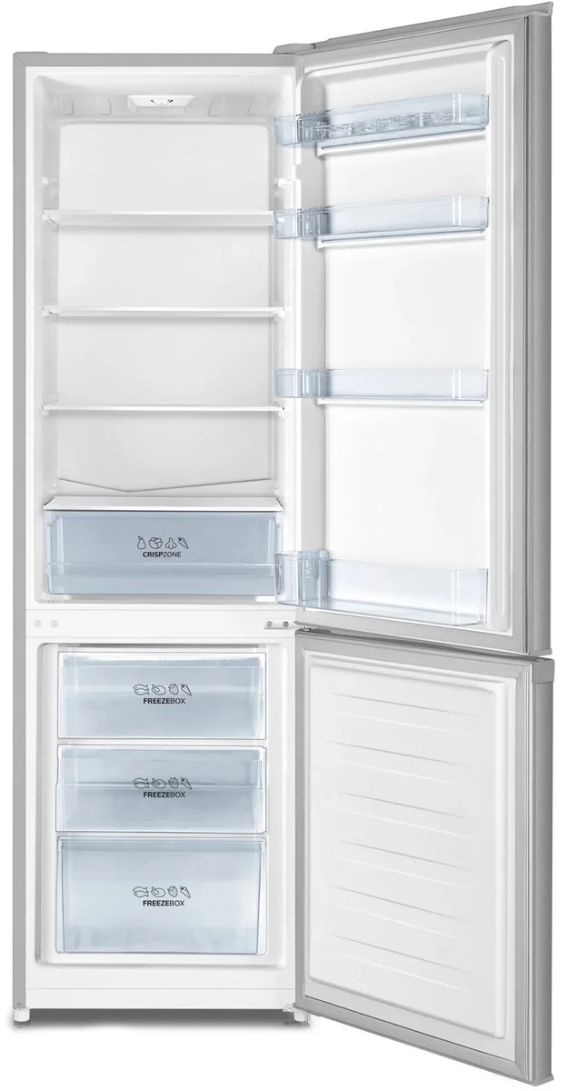 Холодильник Gorenje з нижньою морозильною камерою, габарити 180х55х56 см, 2 дверцята, об'єм холодильника 198 л, морозильника 66 л,