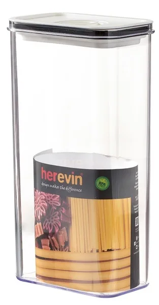Контейнер HEREVIN 3 л пластик прямокутний білий чорний