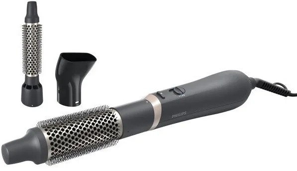 Фен-щітка Philips 3000 Series, 800 Вт, 3 налаштування, холодний обдув, керамічне покриття, сірого кольору.