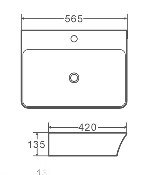 Умивальник накладний Mixxus Premium керамічний 560x415x125 мм Білий
