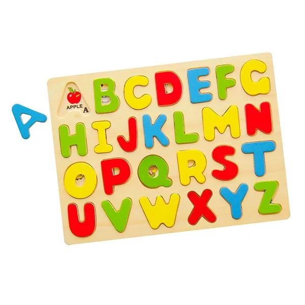 Дерев'яний пазл Viga Toys алфавіт 30х23 см різнокольоровий