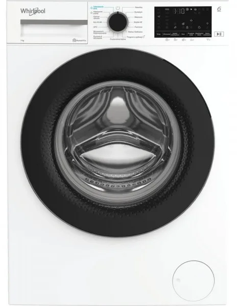 Пральна машина автоматична Whirlpool 7 кг 1200 об/хв 60х84,5х49,6 см Білий Чорний