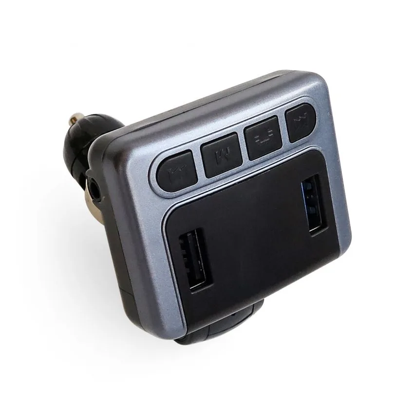 FM-трансмітер Bluetooth 2USB 2,8A пластик чорний