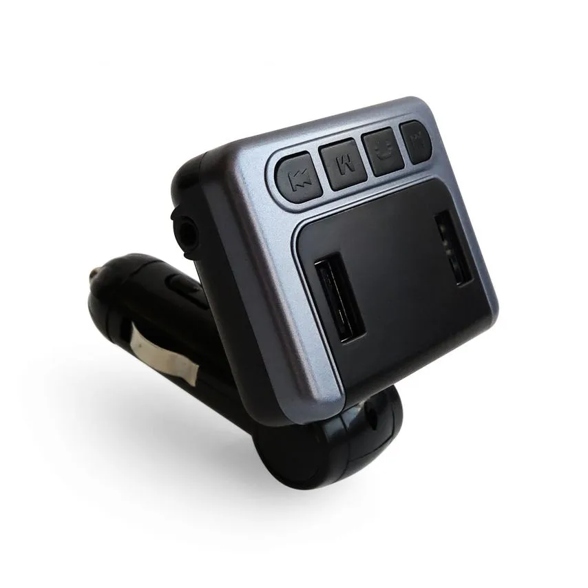 FM-трансмітер Bluetooth 2USB 2,8A пластик чорний