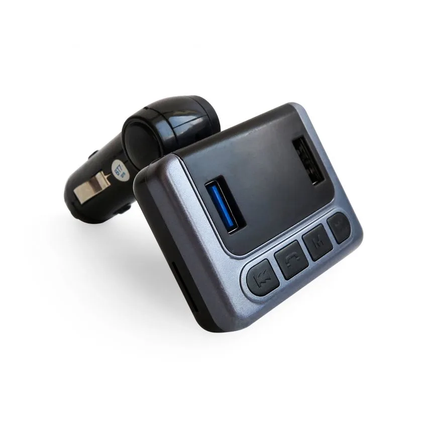 FM-трансмітер Bluetooth 2USB 2,8A пластик чорний