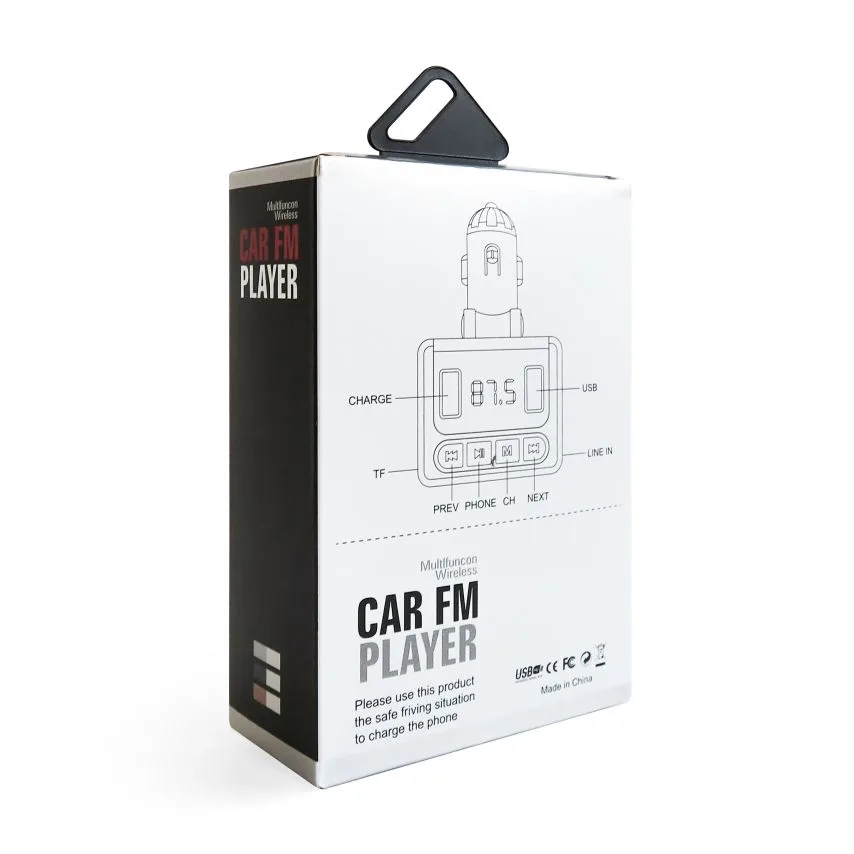 FM-трансмітер Bluetooth 2USB 2,8A пластик чорний
