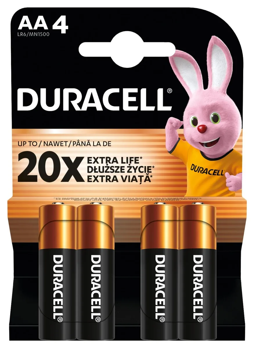 Лужні батарейки Duracell AA 1,5V 4 шт