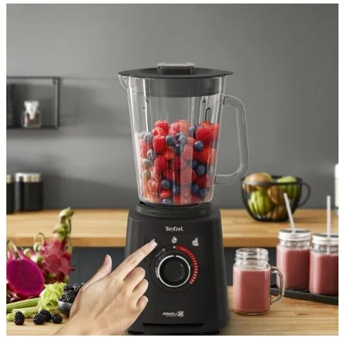 Стаціонарний блендер Tefal 1200 Вт скло чорний 2 л 3 швидкості