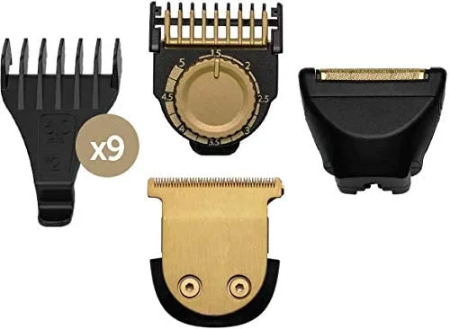 Тример Remington T-Series для бороди та вусів, з акумулятором, роторним мотором, 12 насадками, з нержавіючої сталі, чорного кольор