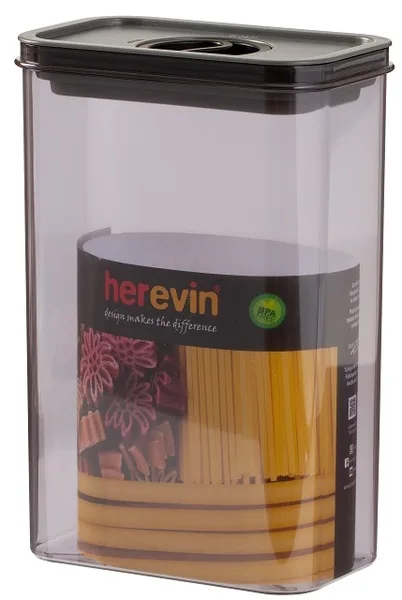 Контейнер HEREVIN пластиковий 2,5 л 9,5х15,3х23 см біло-чорний