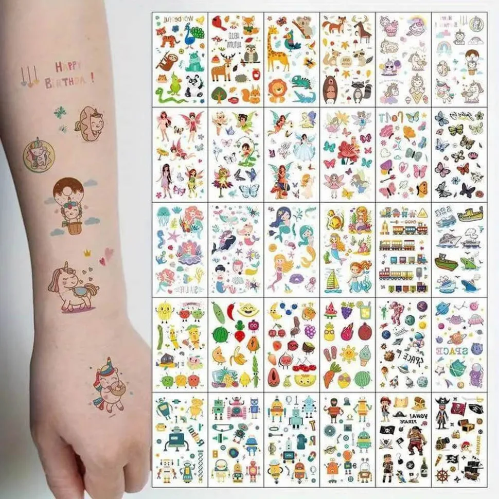 Набір тимчасових татуювань Fresh Tattoo для дітей 9,5х5,5 см безпечні для тіла