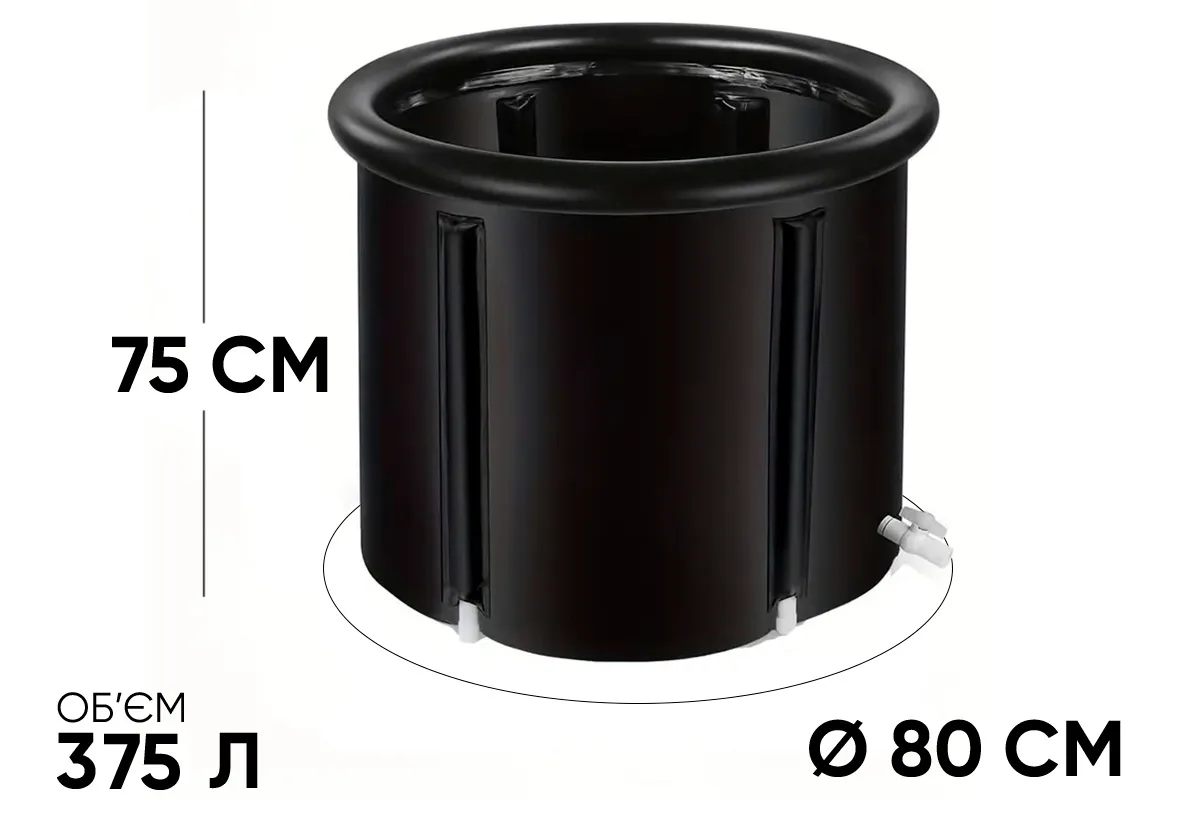 Каркасна крижана кріо ванна EasyFit ПВХ 75х80 см Синя