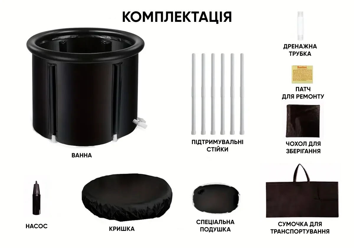 Каркасна крижана кріо ванна EasyFit ПВХ 75х80 см Синя