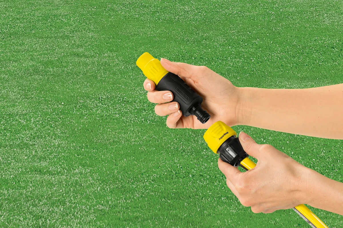 Конектор для шланга Karcher, універсальний з аквастопом, 1/2"-5/8"-3/4", без упаковки.