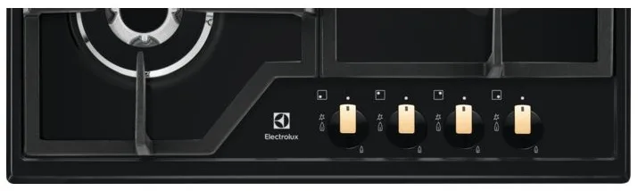 Варильна поверхня Electrolux газова 60см чорний матовий чавунні конфорки для професійного приготування їжі
