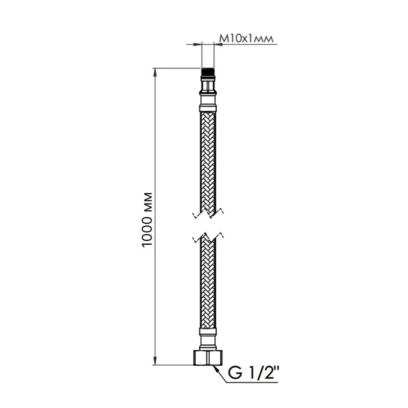 Шланг гибкий Thermo Alliance TAS386W100 M10x1/2 латунь 1000 мм