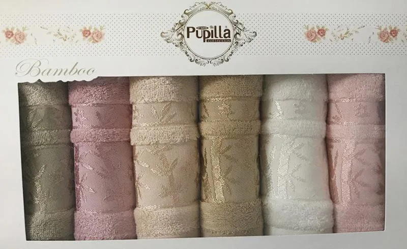 Набір кухонних рушників Pupilla бамбук 30х50 см зелене, сиреневе, бежеве, кавове, молочне, рожеве